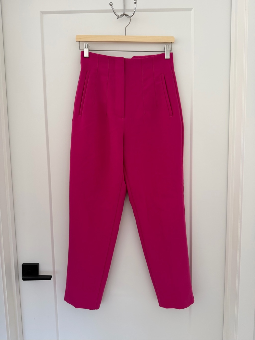 Zara Bright Magenta High-Waist Straight Trousers